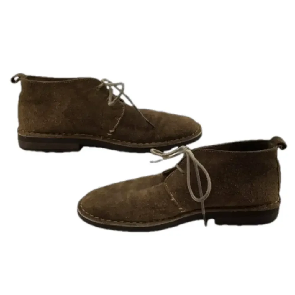 MERONA Men's Chukkas Olive Greenish/Brown Suede Leather Lace-Up Ankle Boots—Sz 7